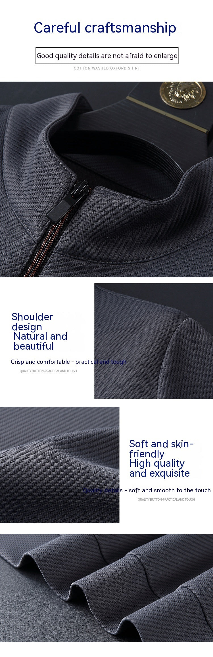 Casual Sports Solid Color Stand Collar Zipper Coat Trousers Two-piece Set