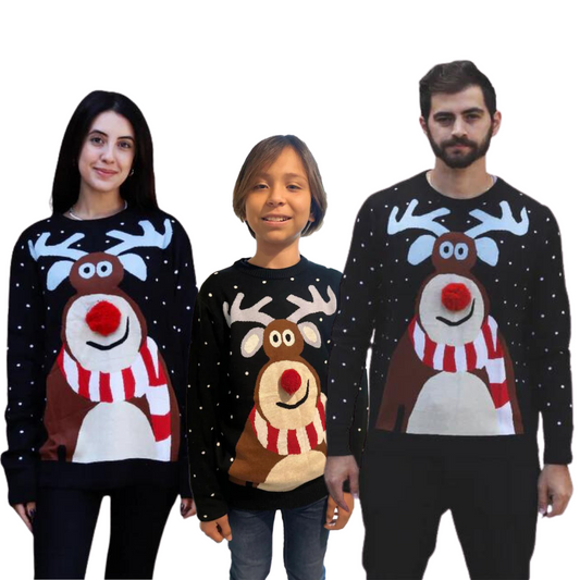 Ugly Christmas Sweaters - Family Bundle - Nosy Reinder Sweater